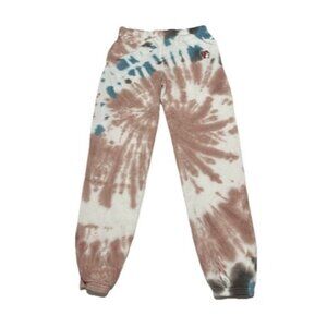 Buc-ees Buccees Joggers Tie Dye Multicolor Tapered Fleece Sweatpants Medium